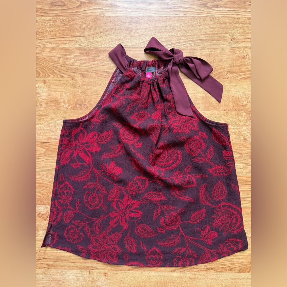 Vince Camuto Red Floral Tank Top